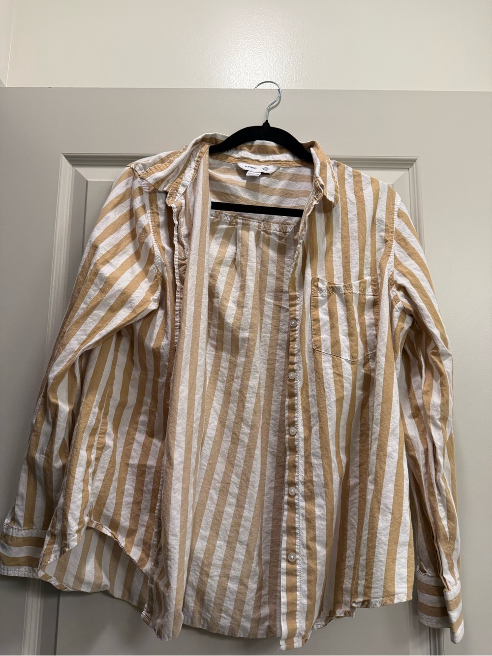 Old Navy Men's Cream & Tan Striped Button-Down Shirt